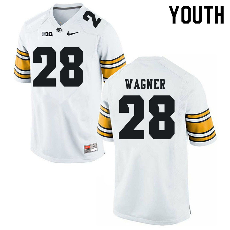 Youth #28 Isaiah Wagner Iowa Hawkeyes College Football Jerseys Sale-White - Click Image to Close